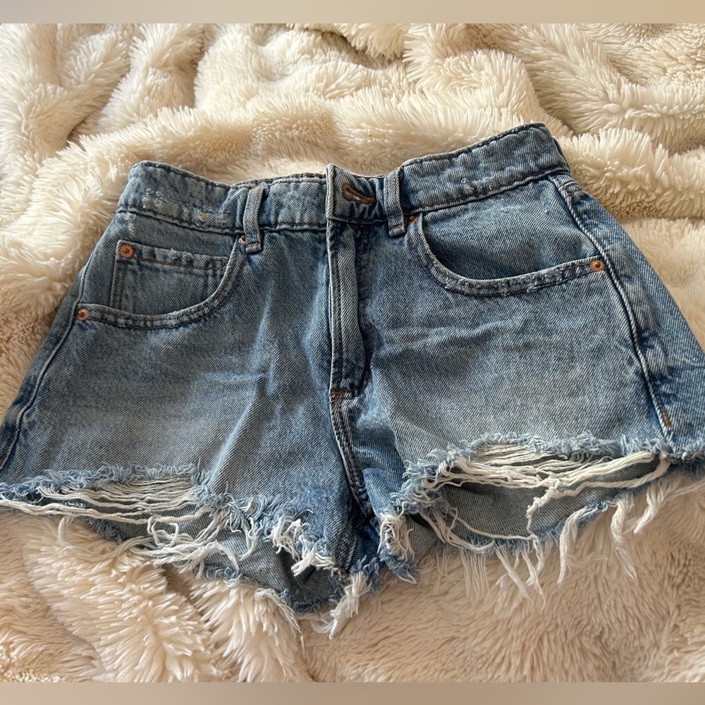 Garage Light Blue Festival Denim Shorts